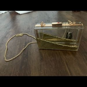 Glitter transparent clutch